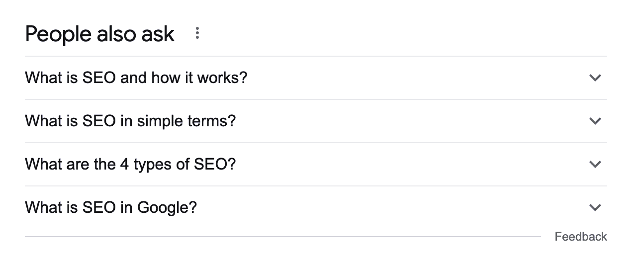 People also ask google